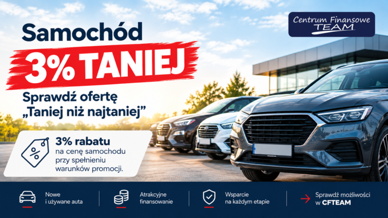 Samochód 3% taniej – oferta „Taniej niż najtaniej” i finansowanie w CFTEAM Kopiuj